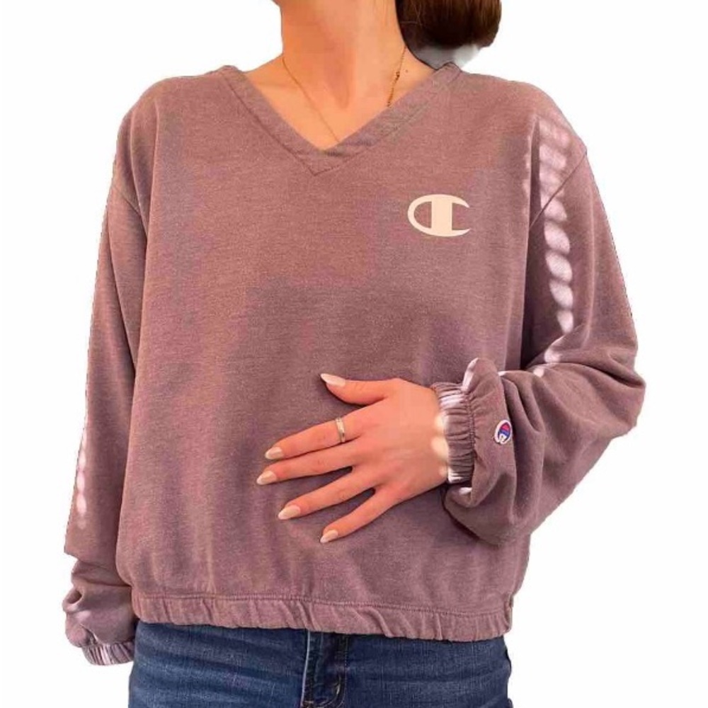 Med. Champion Grey / Purple Pull Over Comfy Sweatshirt